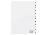 Durable 6112, Numerischer Registerindex, Polypropylen (PP), Weiß, Porträt, A4, 230 mm von Durable