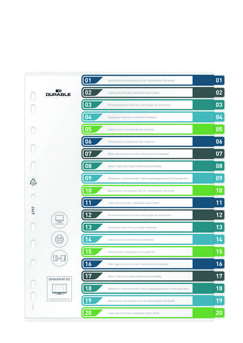 Durable 679727 Register DIN A4+ 1-20 Mehrfarbig 20 Registerblätter 679727 von Durable