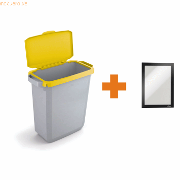 Durable Abfalleimer DURABIN 60 VEH2023005 Klappdeckel gelb +Rahmen Durable Abfalleimer DURABIN 60 VEH2023005 Klappdeckel gelb +Rahmen von Durable