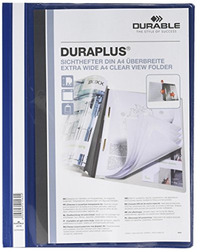 Durable Angebotshefter Duraplus mit Sichttasche für A4, dunkelblau, 25er Packung, 257907 von Durable
