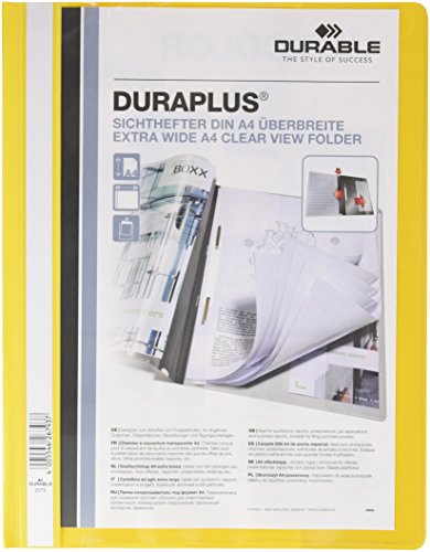 Durable Angebotshefter Duraplus mit Sichttasche für A4, gelb, 25er Packung, 257904 von Durable