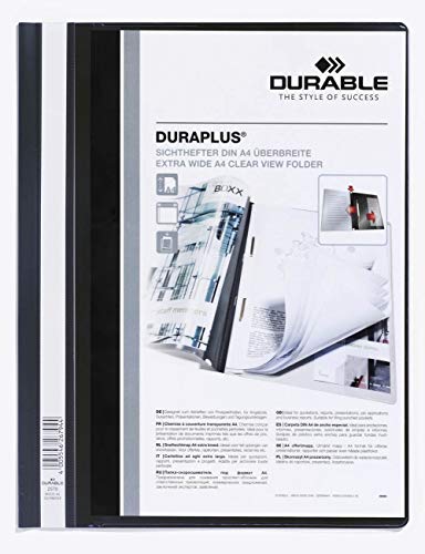 Durable Angebotshefter Duraplus mit Sichttasche für A4, schwarz, 25er Packung, 257901 von Durable
