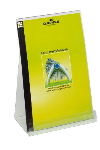 Durable Aufsteller/Prospektspender, für DIN A4 Informationen, 2 Stück, farblos, 859419 von Durable