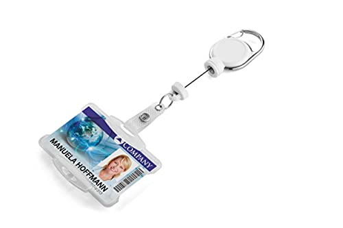 Durable Ausweishalter mit Jojo EXTRA STRONG mit verstärktem Band, für Karten im Format 54 x 87 mm (H x B), 1 Stück, weiß, 868902 von Durable