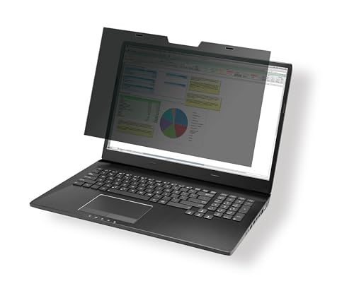 Durable Blickschutzfilter magnetisch für 16‘‘ 16:10 Bildschirme, inkl. Tasche und Reinigungstuch, grau/anthrazit, 513957 von Durable