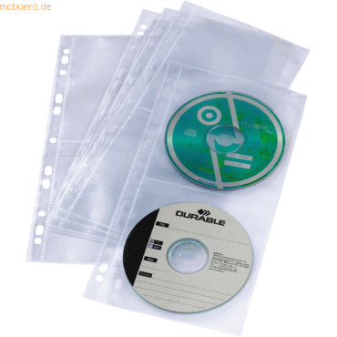 Durable CD/DVD Cover light S für A4-Ablage mit Universallochung VE=5 H von Durable