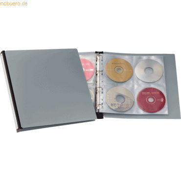 Durable CD/DVD-Ringbuch für 96 CDs schwarz/silber von Durable