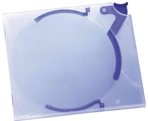 Durable CD-Box QuickfliP für 1 CD, Packung à 5 Stück, transparent/blau, 526706 von Durable