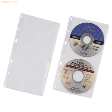 Durable CD-Hülle Cover S für 2 CDs/DVDs PP transparent 5 Stück Durable CD-Hülle Cover S für 2 CDs/DVDs PP transparent 5 Stück von Durable