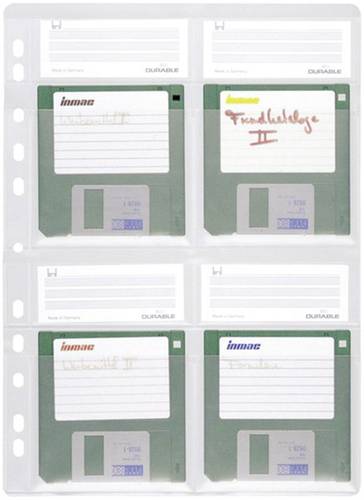Durable Disketten Ordner-Hülle 4 Disketten 3,5 Zoll Transparent 5 St. 524319 von Durable