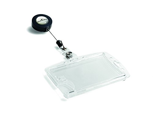 Durable Doppelbox mit Jojo für 2 Betriebs-/Sicherheitsausweise, 10 Stück, transparent, 822419 von Durable