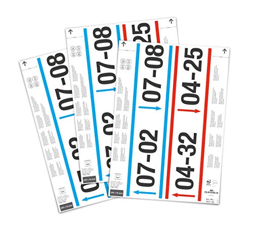 Durable Einsteckschilder 297 x 74 mm für Etikettentaschen, 40 Etiketten auf A4 Bögen, weiß, 103102 von Durable