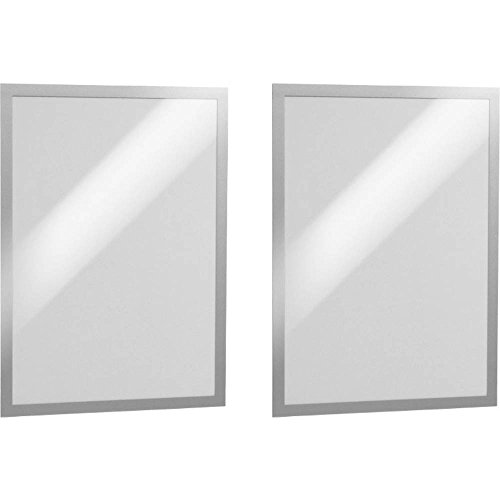 Durable Info-Rahmen Duraframe (A3, selbstklebend mit Magnetverschluss) 2 Stück, silber, 487323 von Durable