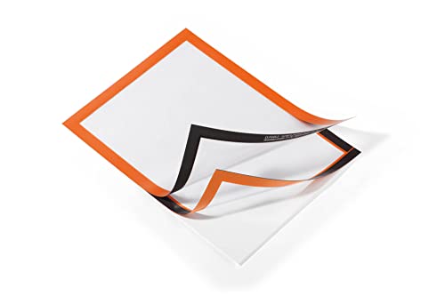 Durable Info-Rahmen Duraframe (A4, selbstklebend mit Magnetverschluss) 2 Stück, orange, 487209 von Durable