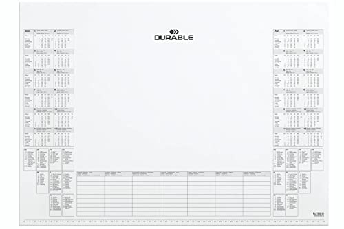 Durable Kalenderblock mit 25 Blatt und zweifachem Jahreskalender, 570 x 410 mm, weiß, 729202 von Durable