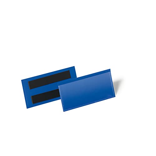 Durable Kennzeichnungstasche - magnetisch, 100 x 38 mm, PP, dokumentenecht, dunkelblau, 50 Stück; Packungsinhalt: 50 Stück von Durable