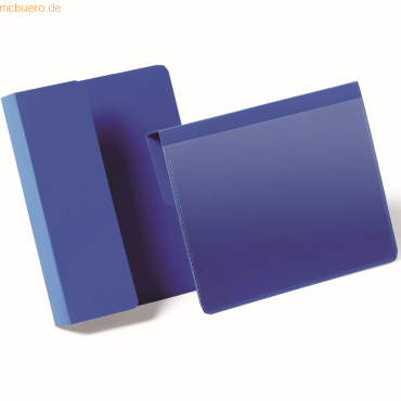 Durable Kennzeichnungstasche mit Falz A6 quer blau VE=50 Stück Durable Kennzeichnungstasche mit Falz A6 quer blau VE=50 Stück von Durable