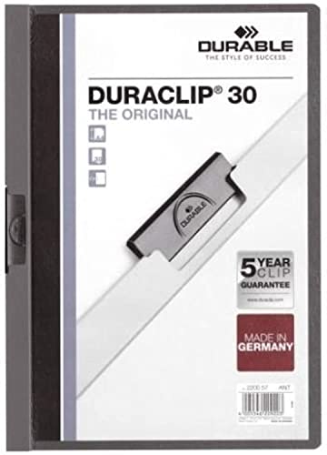 Durable Klemm-Mappe, DIN A4, bis 30 Blatt, anthrazit / grau, 2200-57 von Durable