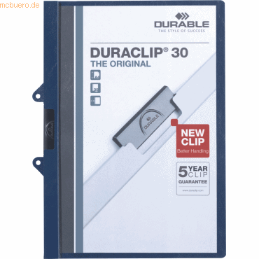 Durable Klemmhefter Duraclip 30 Easy File dunkelblau von Durable