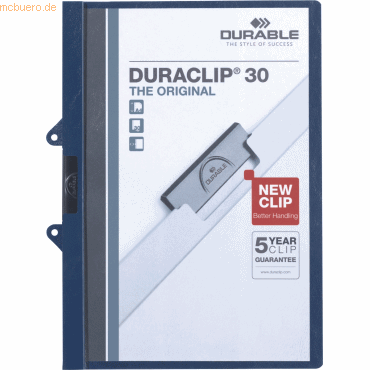 25 x Durable Klemmhefter Duraclip 30 Easy File dunkelblau 25 x Durable Klemmhefter Duraclip 30 Easy File dunkelblau von Durable