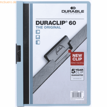 Durable Klemmmappe Duraclip Original 60 bis 60 Blatt A4 blau von Durable