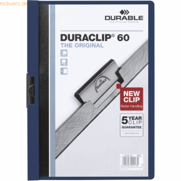 25 x Durable Klemmmappe Duraclip Original 60 bis 60 Blatt A4 nachtblau 25 x Durable Klemmmappe Duraclip Original 60 bis 60 Blatt A4 nachtblau von Durable