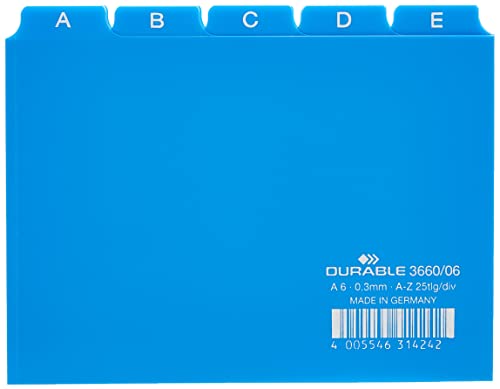 Durable Leitregister A - Z, A6 quer, 1 Stück, blau, 366006 von Durable
