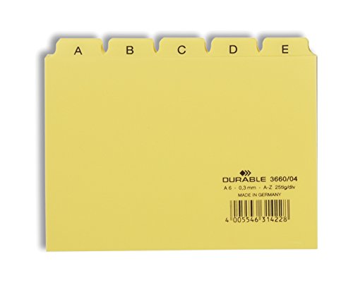Durable Leitregister A - Z, A6 quer, 1 Stück, gelb, 366004 von Durable