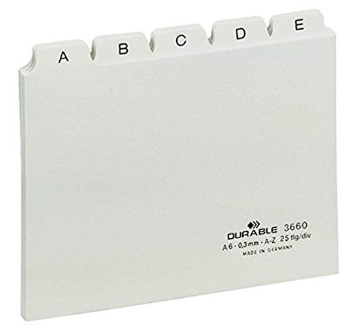 Durable Leitregister A - Z, A6 quer, 1 Stück, weiß, 366002 von Durable