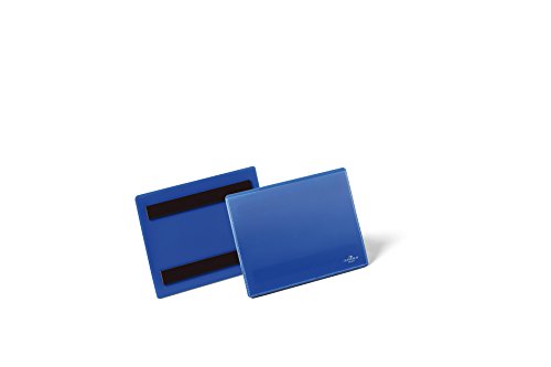 Durable Magnetische Kennzeichnungstasche, für Etiketten und Dokumente in A6 quer, Packung à 50 Stück, dunkelblau, 175607 von Durable