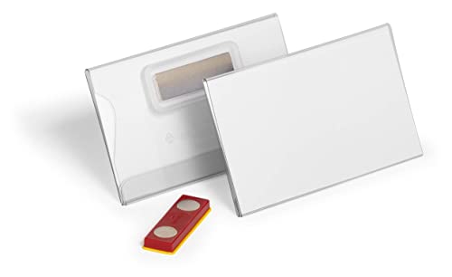 Durable Namensschild 54x90 mm mit Magnet verdrehsicher, Packung à 25 Stück, transparent, 824419 von Durable