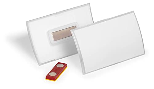 Durable Namensschild CLICK FOLD 54x90 mm mit Magnet verdrehsicher PP, Packung à 10 Stück, transparent, 826019 von Durable