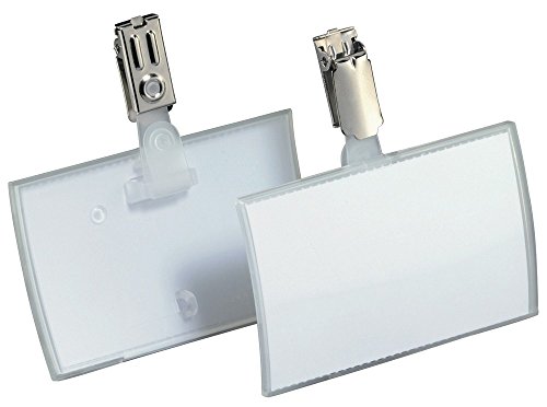 Durable Namensschild Click Fold, mit Clip, 54 x 90 mm, 70% recycl. PP, Packung à 25 Stück, 821619 von Durable