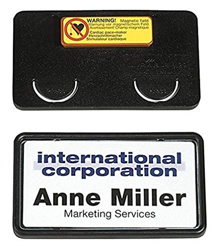 Durable Namensschild Clip-Card (mit Magnet, 40 x 75 mm) Packung à 25 Stück, schwarz, 812901 von Durable
