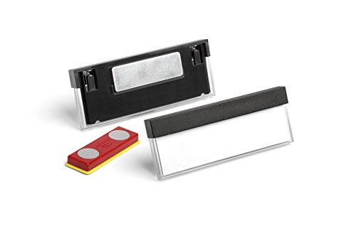 Durable Namensschild Select, 17 x 67 mm, mit Magnet, Packung à 25 Stück, schwarz, 850501 von Durable