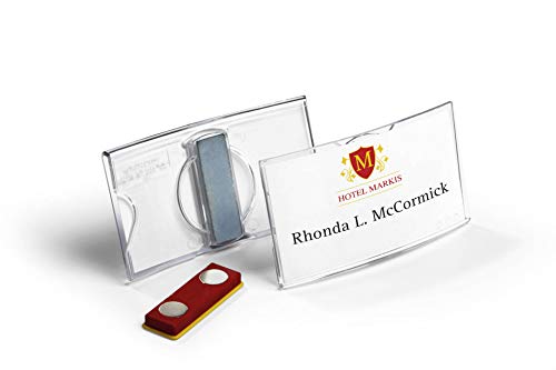 Durable Namensschild konvex (mit Magnet, 40 x 75 mm) Packung à 25 Stück, transparent, 812319 von Durable