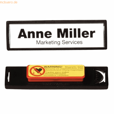 Durable Namensschilder Clip-Card mit Magnet (klein) 17x67 schwarz VE=2 von Durable