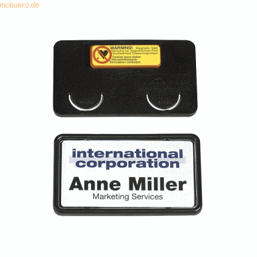 Durable Namensschilder Clip-Card mit Magnet 40x75 schwarz VE=25 Stück Durable Namensschilder Clip-Card mit Magnet 40x75 schwarz VE=25 Stück von Durable