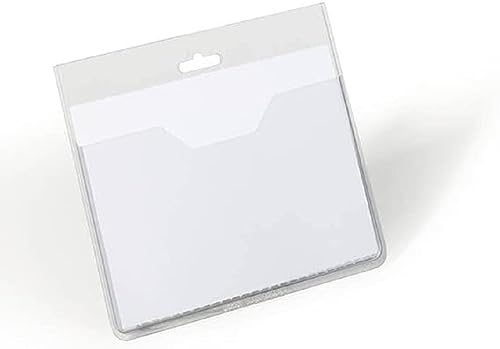 Durable Namensschilderhülle (offene Tasche, 60 x 90 mm) Packung à 20 Stück, transparent, 813619 von Durable