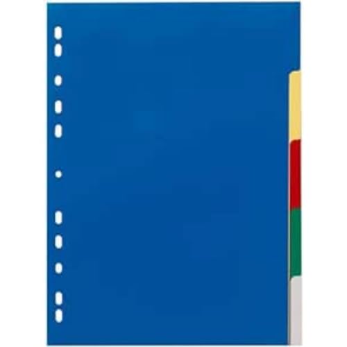 Durable Ordnerregister, aus PP, Tabe blanko/5-farbig, für A4, 5 Blatt, 25er Packung, 673027 von Durable