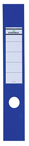 Durable Ordofix Ordnerrückenschilder (selbstklebend, mit Loch) Beutel à 10 Stück, blau, 809006 von Durable