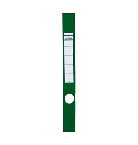 Durable Ordofix Ordnerrückenschilder (selbstklebend, mit Loch, dünne Ordner) Beutel à 10 Stück, grün, 809105 von Durable