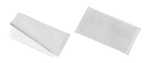 Durable Pocketfix Plus, Selbstklebetaschen mit Verschlusskappe für Visitenkarten, 10 Stück, 106 x 65 mm, transparent, 809219 von Durable