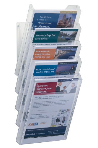 Durable Prospektspender Combiboxx A4 Set XL, 5 Fächer, für Tisch- und Wandanwendung, transparent, 858619 von Durable
