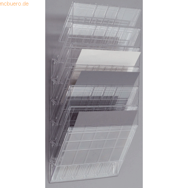 Durable Prospektspender Flexiboxx 6 A4 quer 6 Fächer transparent von Durable