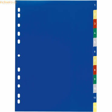 Durable Register A4 1-12 PP farbig von Durable
