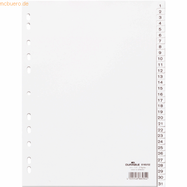Durable Register A4 1-31 PP weiß Durable Register A4 1-31 PP weiß von Durable