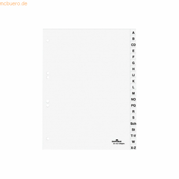 Durable Register A4 A-Z PP weiß von Durable