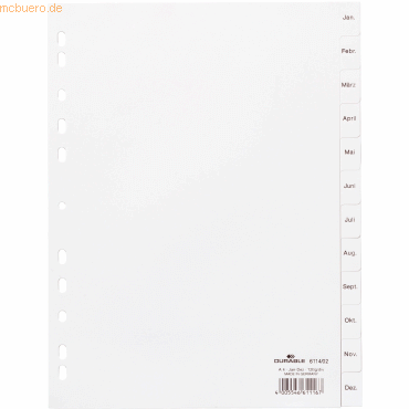 Durable Register A4 Jan-Dez. PP weiß Durable Register A4 Jan-Dez. PP weiß von Durable