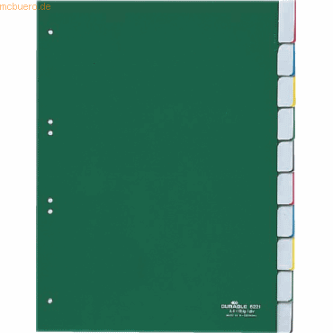 Durable Register A4 blanko 10-teilig grün von Durable